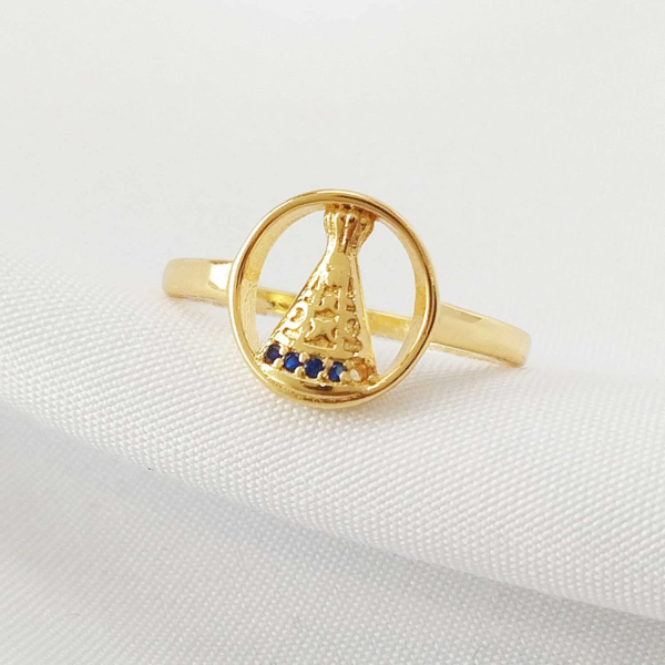 anel nossa senhora zircônias dourado - Image 3