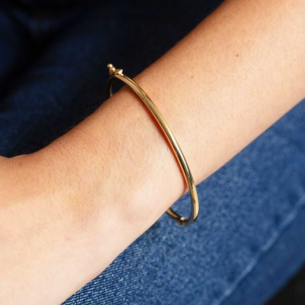 bracelete aro italiano aro médio dourado - Image 2